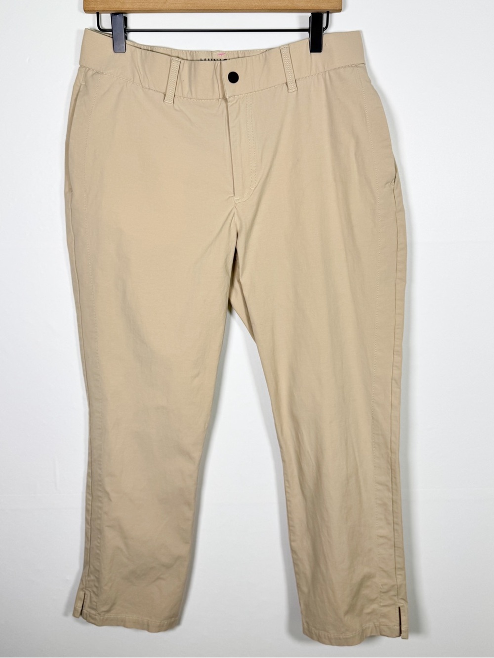 MUNICIPAL Womens Lightweight Tan Casual Straight Leg Ankle Pants Sz 8